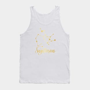 Sagittarius Zodiac Constellation in Gold Tank Top